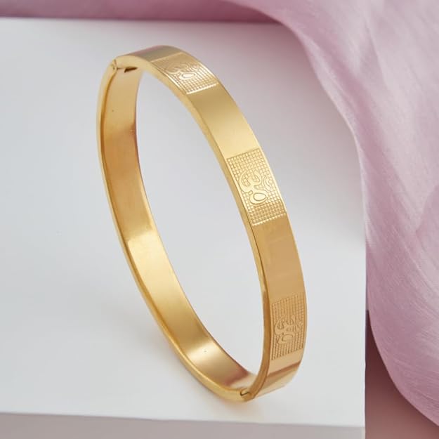 Om Carving Premium Gold Bracelet For Men