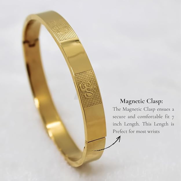 Om Carving Premium Gold Bracelet For Men