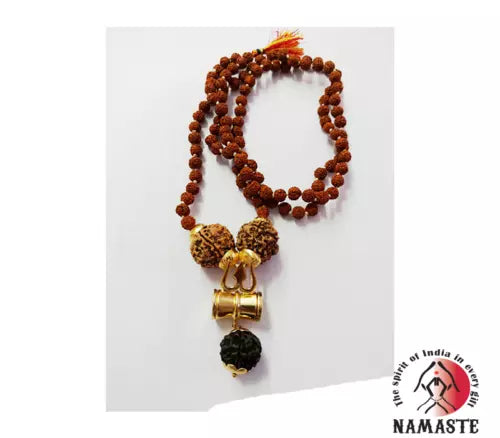 Lord Shiva Trishul Damru Locket with Rudraksha